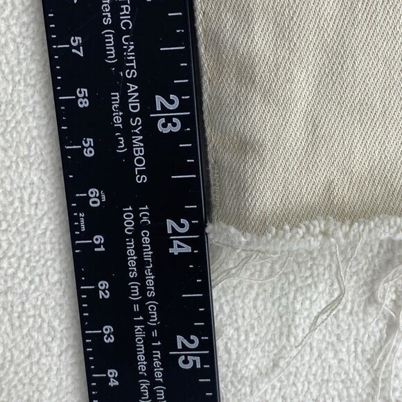 OAT New York High Rise Wide Leg Crop Pants Womens 4 Raw Hem 27W Oatmilk Spring - Picture 11 of 16